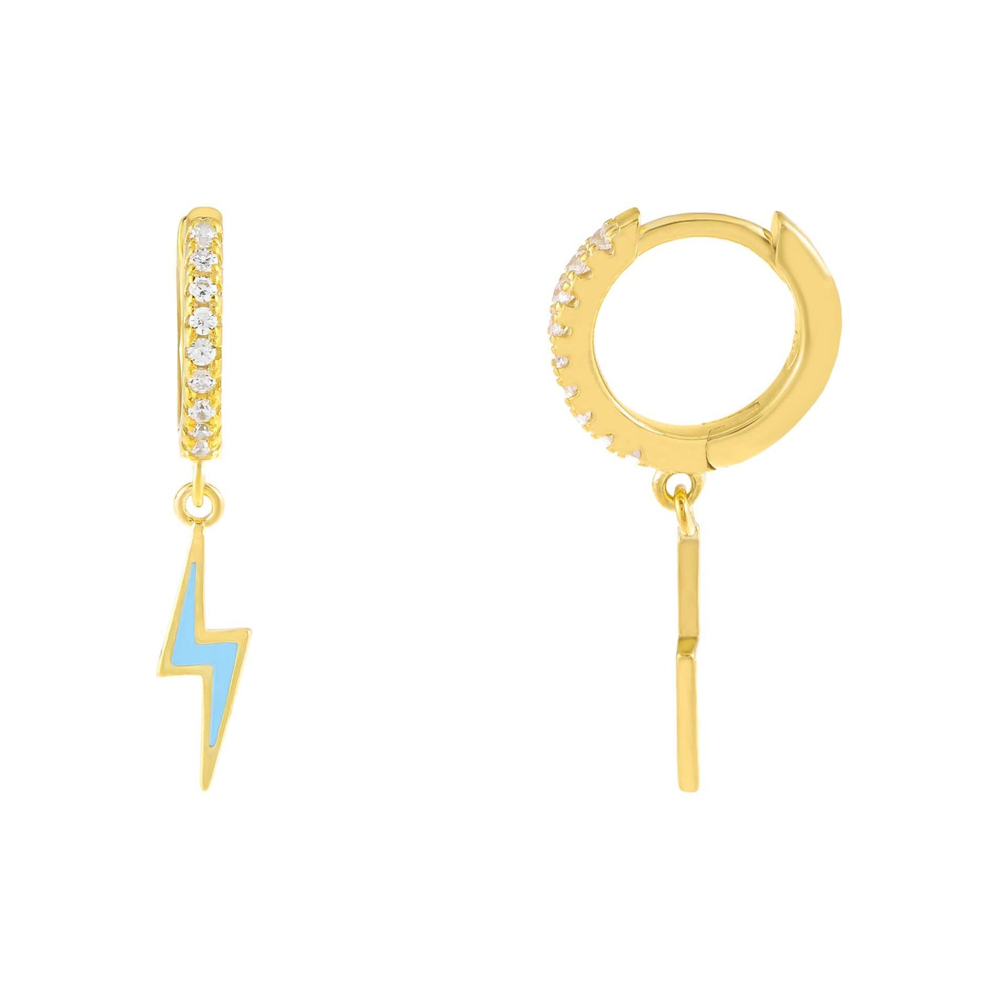 Moon Lightning Copper-Plated Earrings, Statement Copper Plated Jewelry