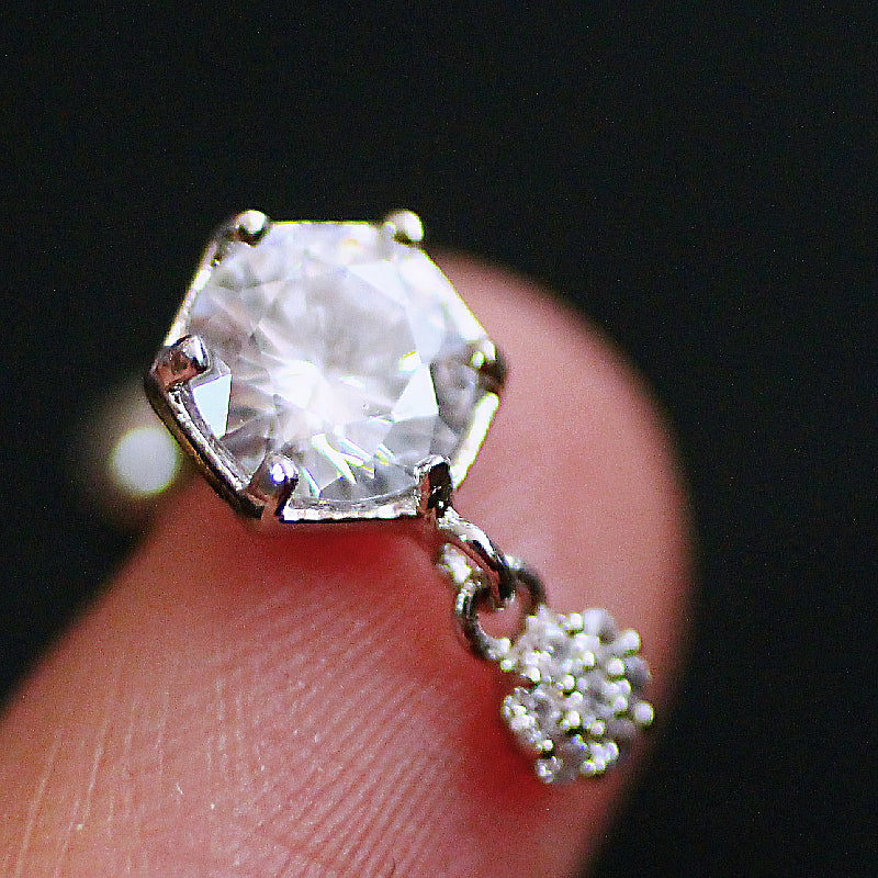 Sparkling Crystal Stud Earrings, Delicate Waterdrop Design, Hoop for Cartilage Piercing