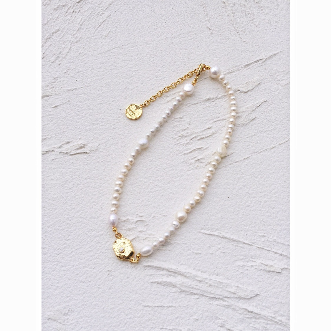 Vintage Minor Freshwater Pearl Necklace, Diamond-Studded Heart Locket, Stackable Layered Chain