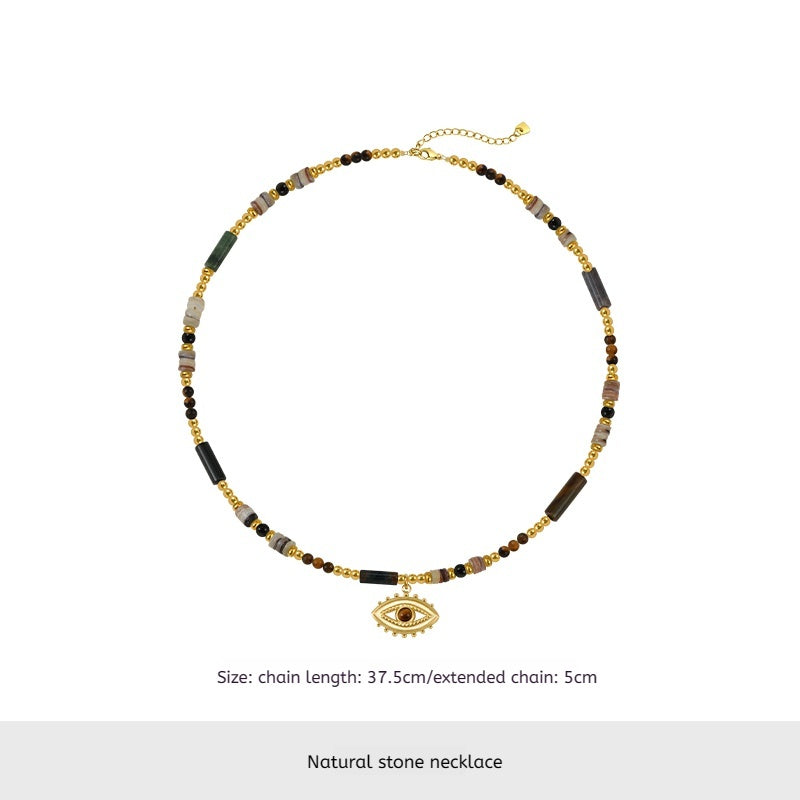 Exclusive Tiger's Eye Bead Necklace, Luxe Layering, Stylish Snake Chain, Graceful Collar