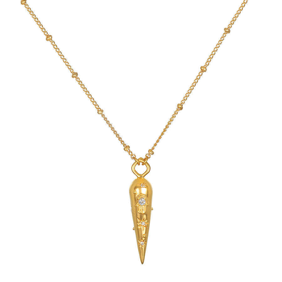Serpent Design Zirconia Pendant Necklace