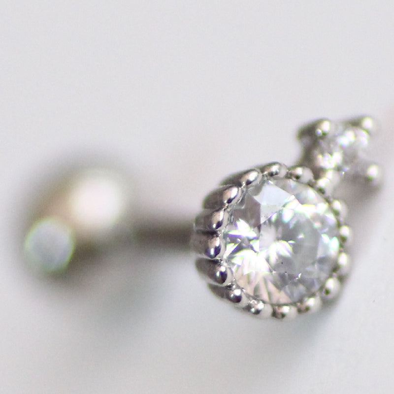 Sparkling Crystal Stud Earrings, Delicate Waterdrop Design, Hoop for Cartilage Piercing