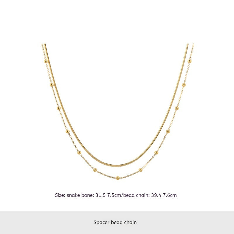 Exclusive Tiger's Eye Bead Necklace, Luxe Layering, Stylish Snake Chain, Graceful Collar