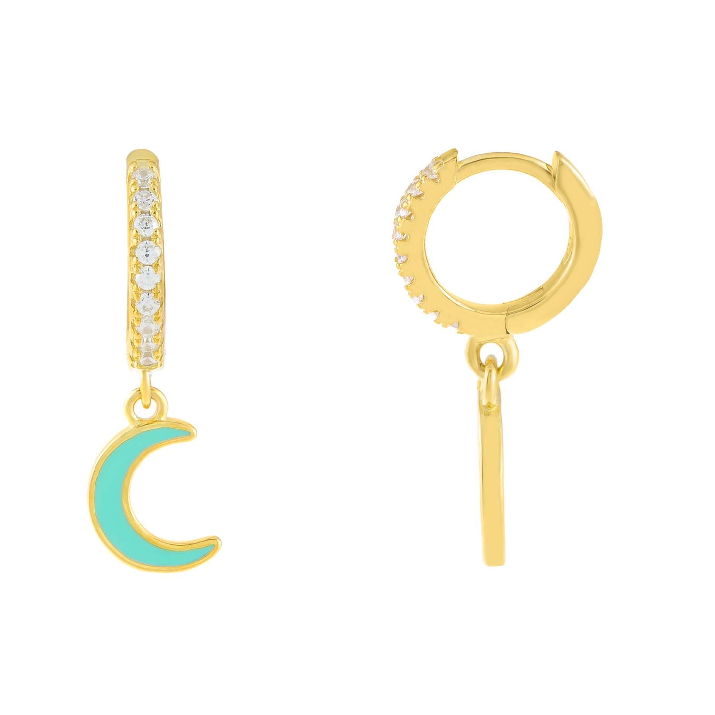Moon Lightning Copper-Plated Earrings, Statement Copper Plated Jewelry