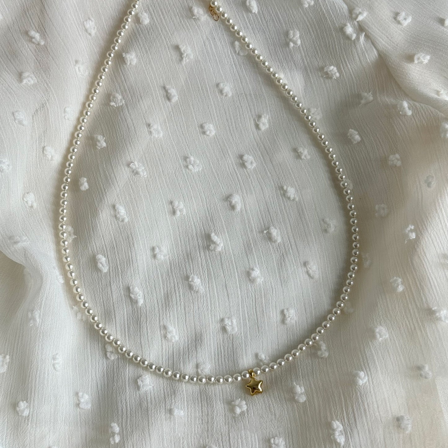 Rainbow Zirconia Sweet and Cool Pearl Necklace with Letter and Geometric Silver Pendants DIY Layered Choker Description: