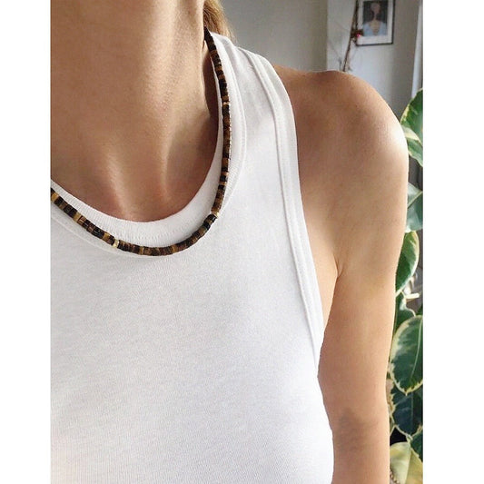 Multicolor Bead Moonstone Pattern Green Stackable Necklace