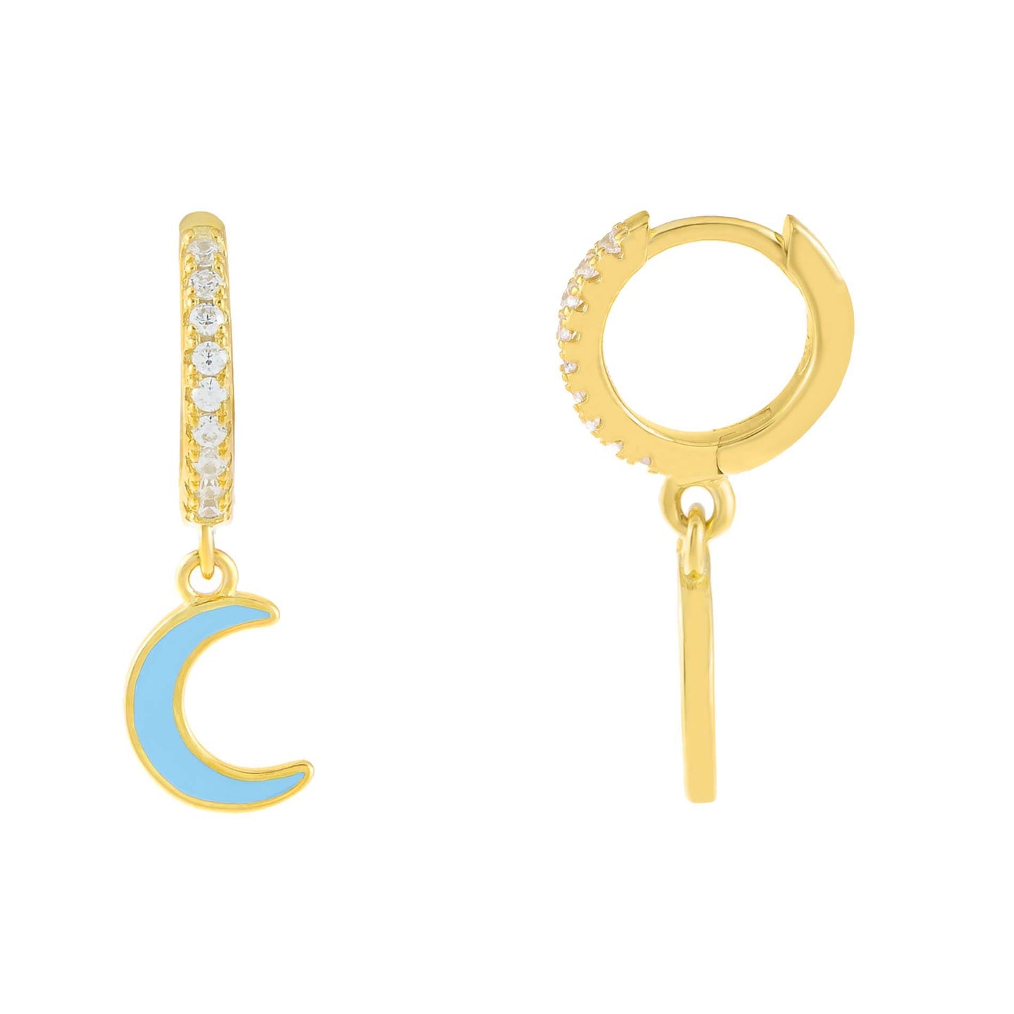 Moon Lightning Copper-Plated Earrings, Statement Copper Plated Jewelry