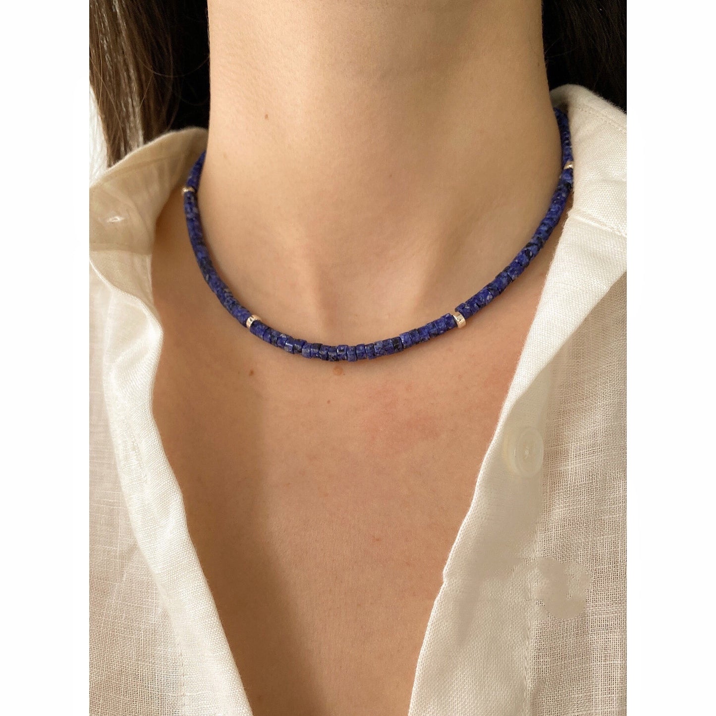 Multicolor Bead Moonstone Pattern Green Stackable Necklace