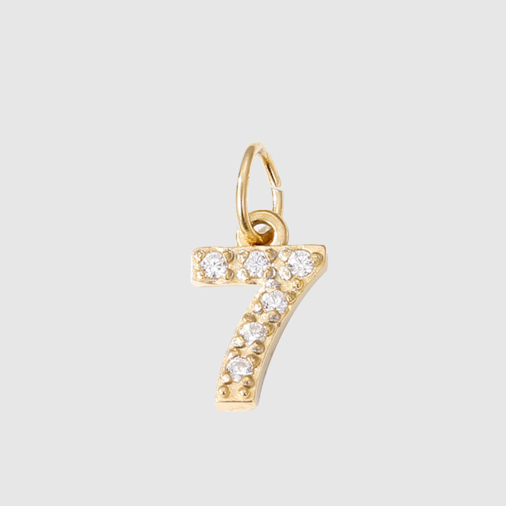 Personalized Zirconia Number and Letter Pendant Necklace