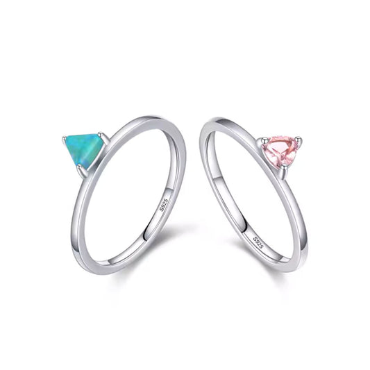 S925 Sterling Silver Ring with Australian Opal and Morganite, A Trendy Minimalist and Luxurious Design for Women