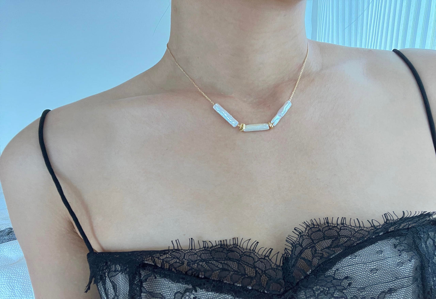 Handcrafted Natural Freshwater Pearl Necklace,18K Gold Over 925 Sterling Silver,Snowflake Obsidian Pendant,Daisy Pendant,Blue Cat's Eye Pendant,Baroque Pearl Pendant,Metal and Pearl Patchwork,Unique design