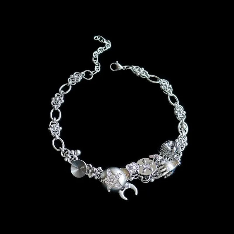 Vintage Punk Titanium Steel Handmade Necklace Choker Metal Necklace Jewelry for Women