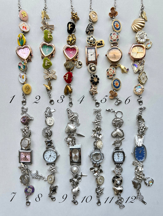 Vintage Multi-Charm Watch Bracelet