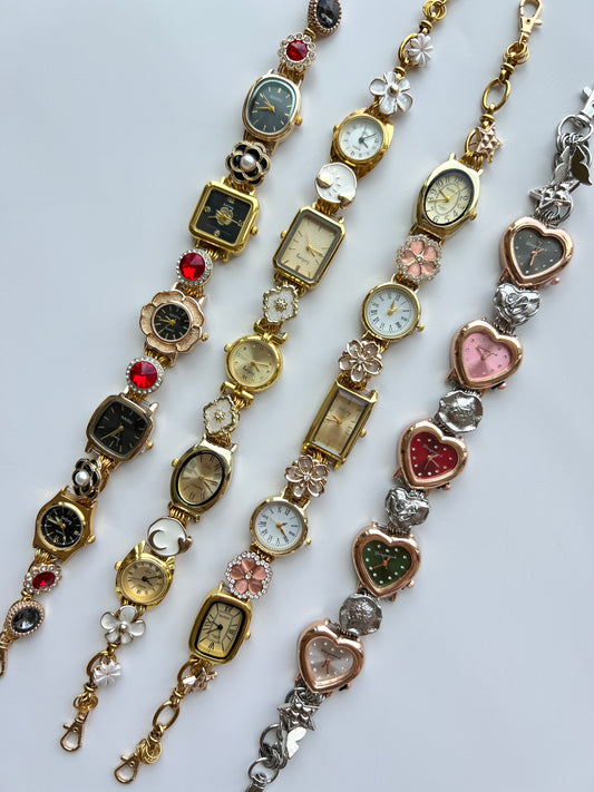 Vintage charm watch choker necklace