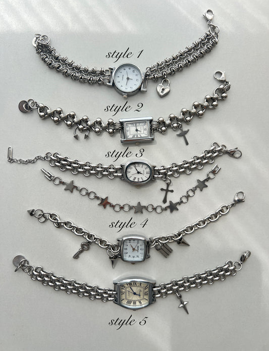 Minimalist silver wrist watch for women