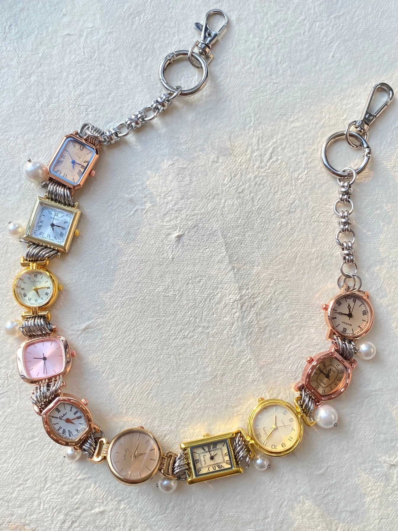 Vintage punk pearl watch bag chain