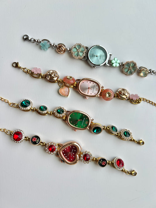 Vintage Button Beads Watch Bracelet