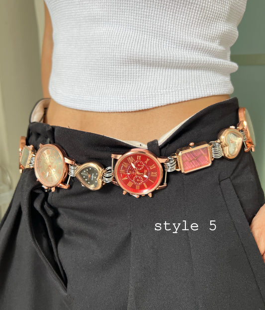 Vintage punk watch belt & watch bag chain, two ways of wearing