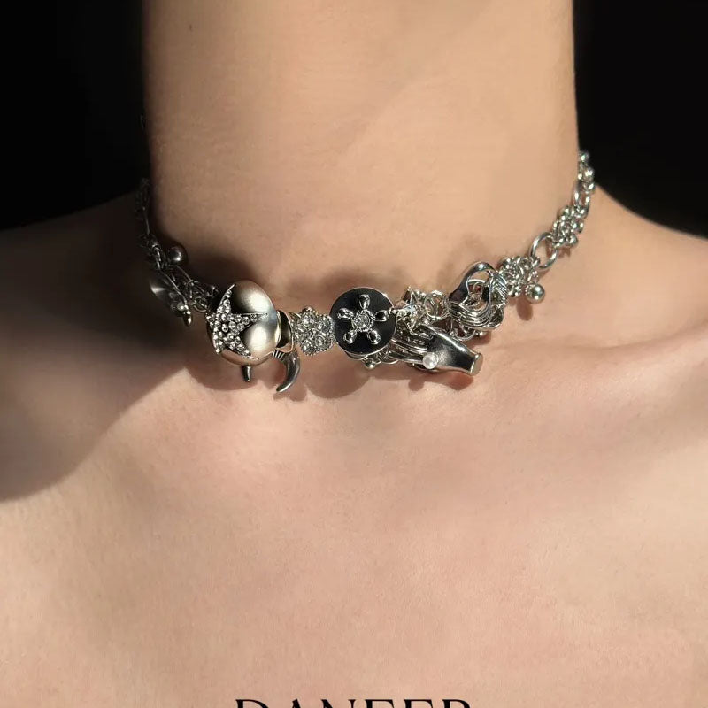 Vintage Punk Titanium Steel Handmade Necklace Choker Metal Necklace Jewelry for Women