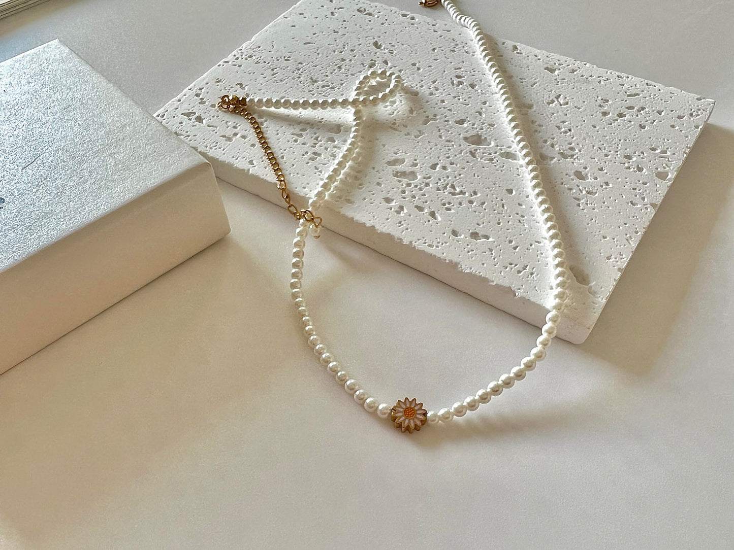 Handcrafted Natural Freshwater Pearl Necklace,18K Gold Over 925 Sterling Silver,Snowflake Obsidian Pendant,Daisy Pendant,Blue Cat's Eye Pendant,Baroque Pearl Pendant,Metal and Pearl Patchwork,Unique design