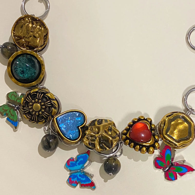 Vintage Butterfly Choker Necklace for Women Charm Aesthetic Jewellery for Women and Girls
