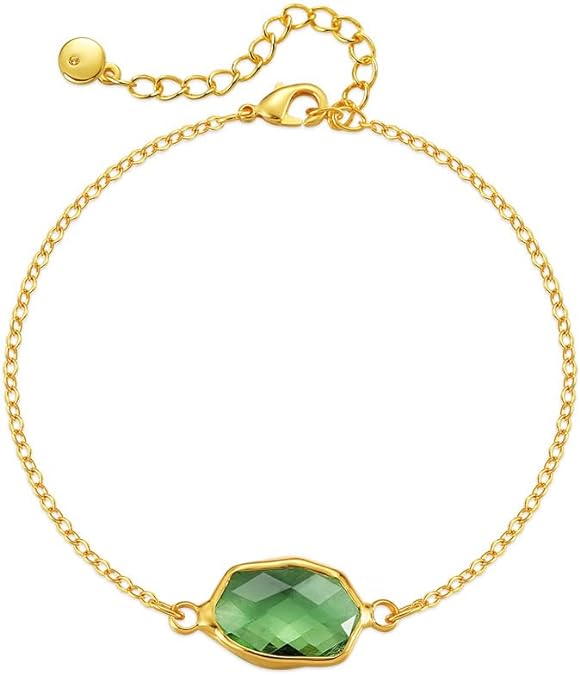 Brass Gold Plated Bracelet with Glass Diamond, Classic Bracelet for Women, 4 colors