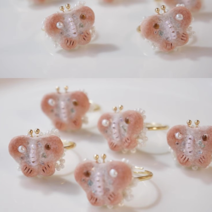 Original Handmade Clay Butterfly Ring Adjustable