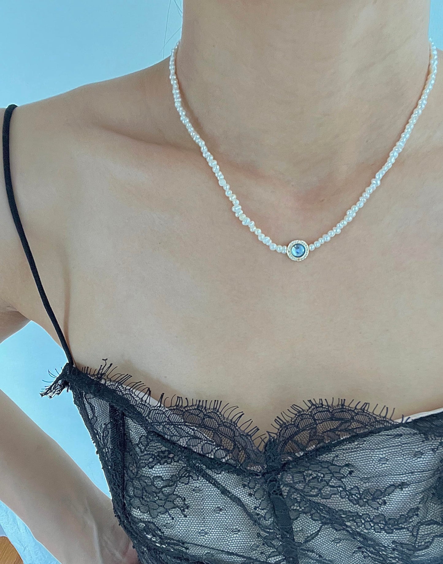 Handcrafted Natural Freshwater Pearl Necklace,18K Gold Over 925 Sterling Silver,Snowflake Obsidian Pendant,Daisy Pendant,Blue Cat's Eye Pendant,Baroque Pearl Pendant,Metal and Pearl Patchwork,Unique design