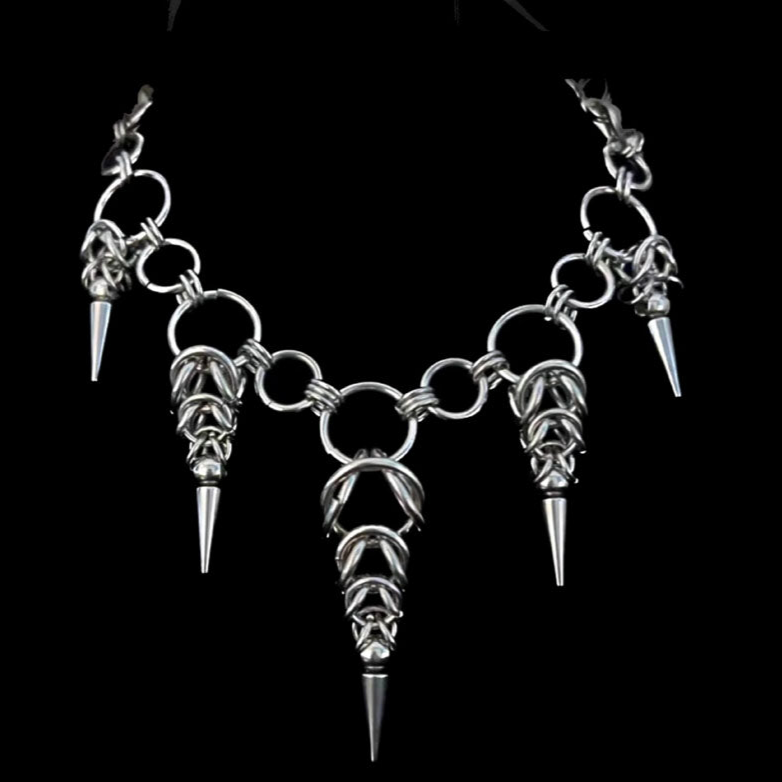 Handmade Titanium Steel Necklace Punk Gothic Thorns Metal Chain Necklace Jewelry for Men Women