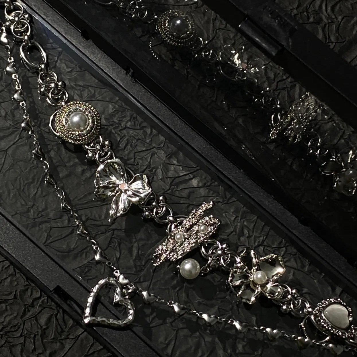 Pink Heart-shaped Titanium Steel Necklace Watch Necklace