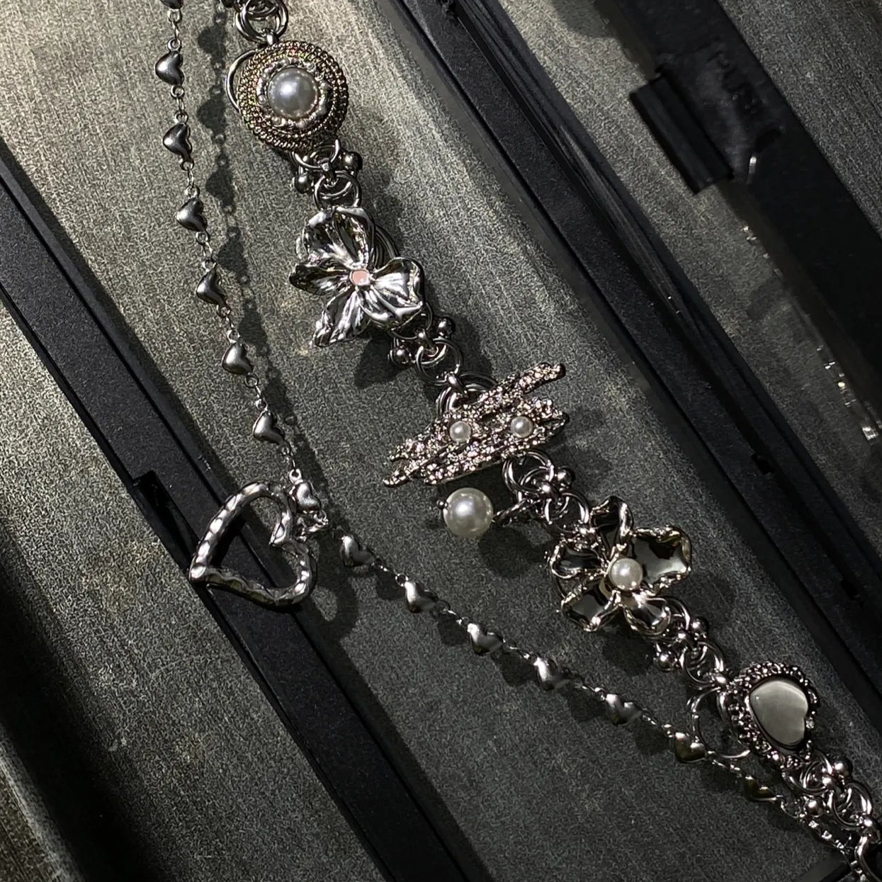 Pink Heart-shaped Titanium Steel Necklace Watch Necklace