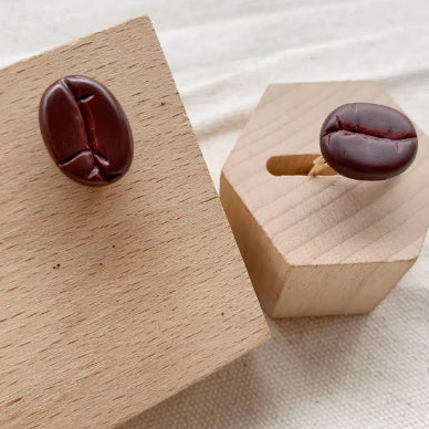 Adorable Coffee Bean Earrings,925 Silver ,Girlish Style. A special gift for coffee lover.