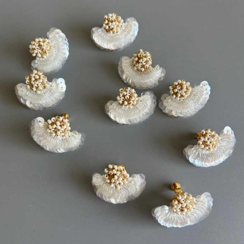 Wire-Wrapped Beaded Embroidery Earrings, Handcrafted Metal Thread Dangle