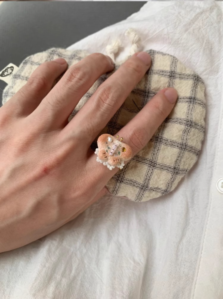 Original Handmade Clay Butterfly Ring Adjustable