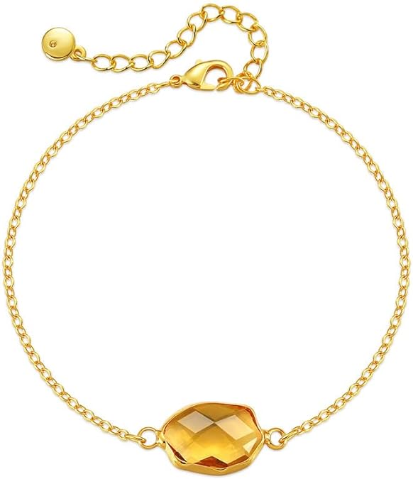 Brass Gold Plated Bracelet with Glass Diamond, Classic Bracelet for Women, 4 colors