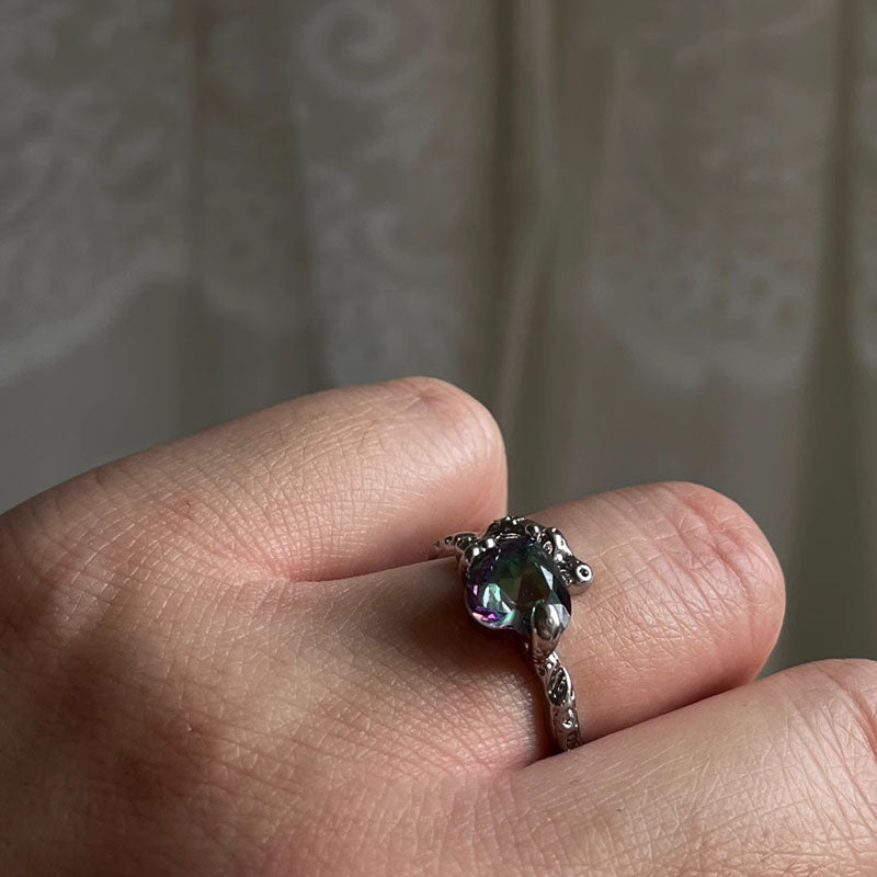 Ins Style Colorful Zircon Women's Ring Fashion Trend Girls Fashion Jewelry Gifts