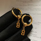 Geometric Brass Hip-Hop Letter B Earrings, Retro Ear Cuff