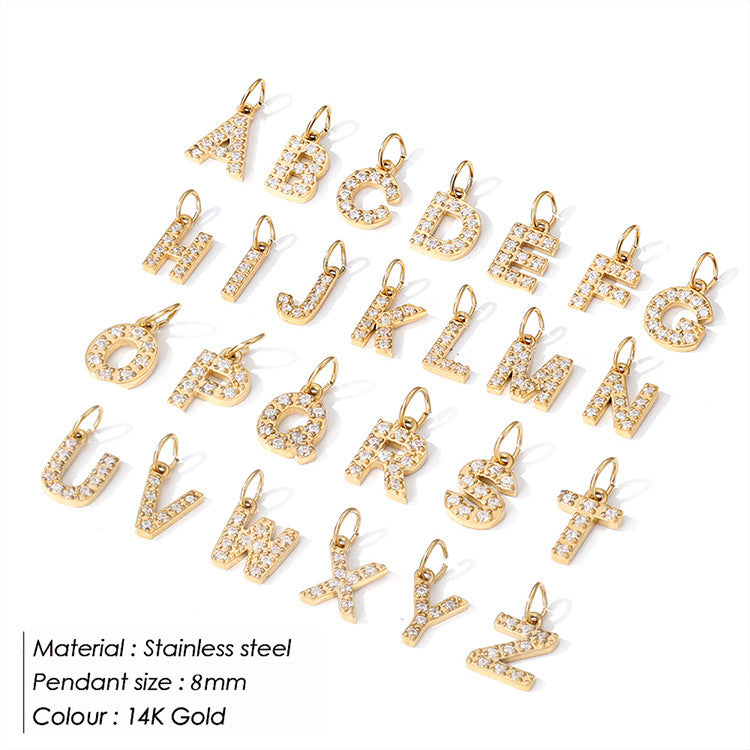 Personalized Zirconia Number and Letter Pendant Necklace