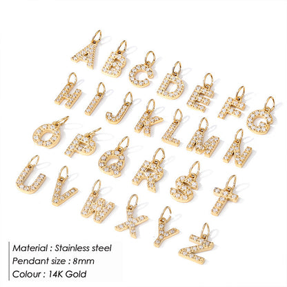 Personalized Zirconia Number and Letter Pendant Necklace