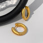 Matte Gold Hoop Earrings, Copper with Satin K-Gold and White Gold Plating
