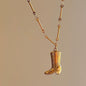 Western Cowboy Boots and Horseshoe Pendant Necklace