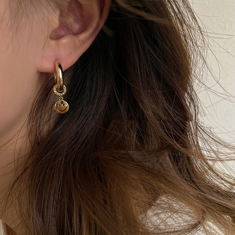 Minimalist Smile Earrings, Unique Design, Gold-Plated Copper Ear Cuff