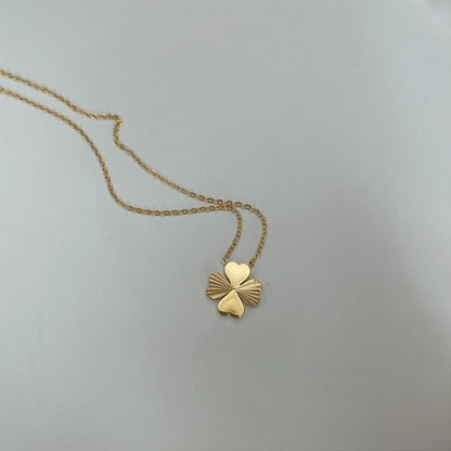 Lucky Clover Titanium Steel Choker Necklace