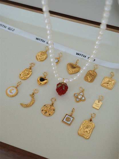 Detachable 14K Gold-Plated Adjustable Pendant with Heart Charm