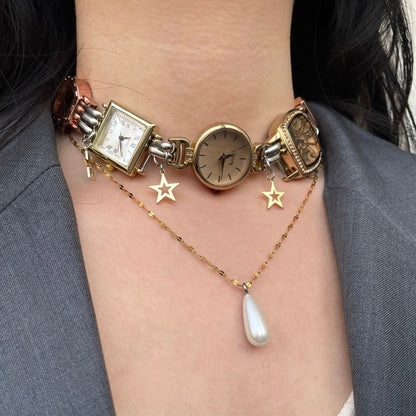 Niche Watch Pendant Titanium Steel Cyberpunk Design Necklace Unisex