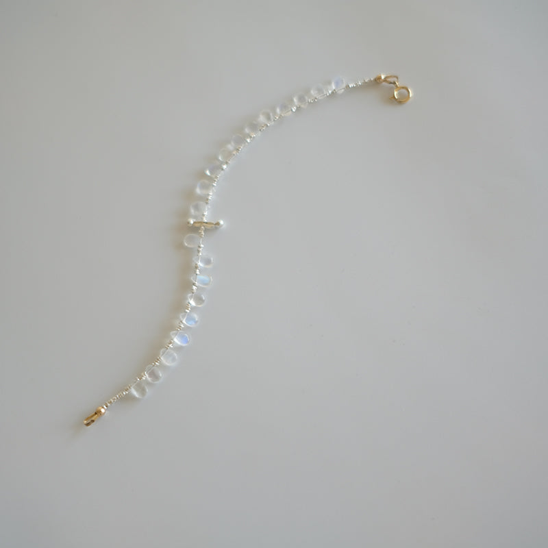 Handcrafted Moonstone Bracelet, 925 Silver, Gift Idea