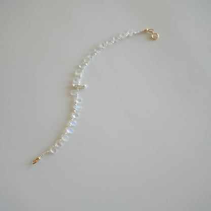 Handcrafted Moonstone Bracelet, 925 Silver, Gift Idea