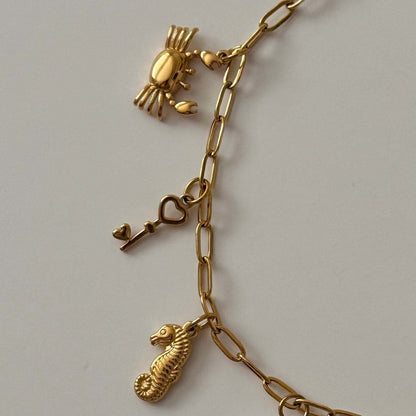 Beach-Inspired Starfish and Shell Pendant Necklace