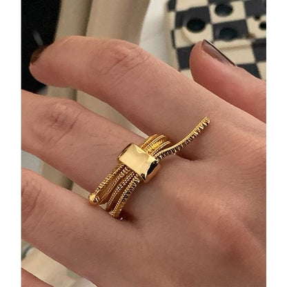 Vintage Multi-layer Chain Metal Open Ring, Women's Fashion Statement, Adjustable Chain Band