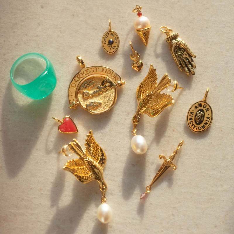 Gold-Toned Assorted Charm Pendant Necklace